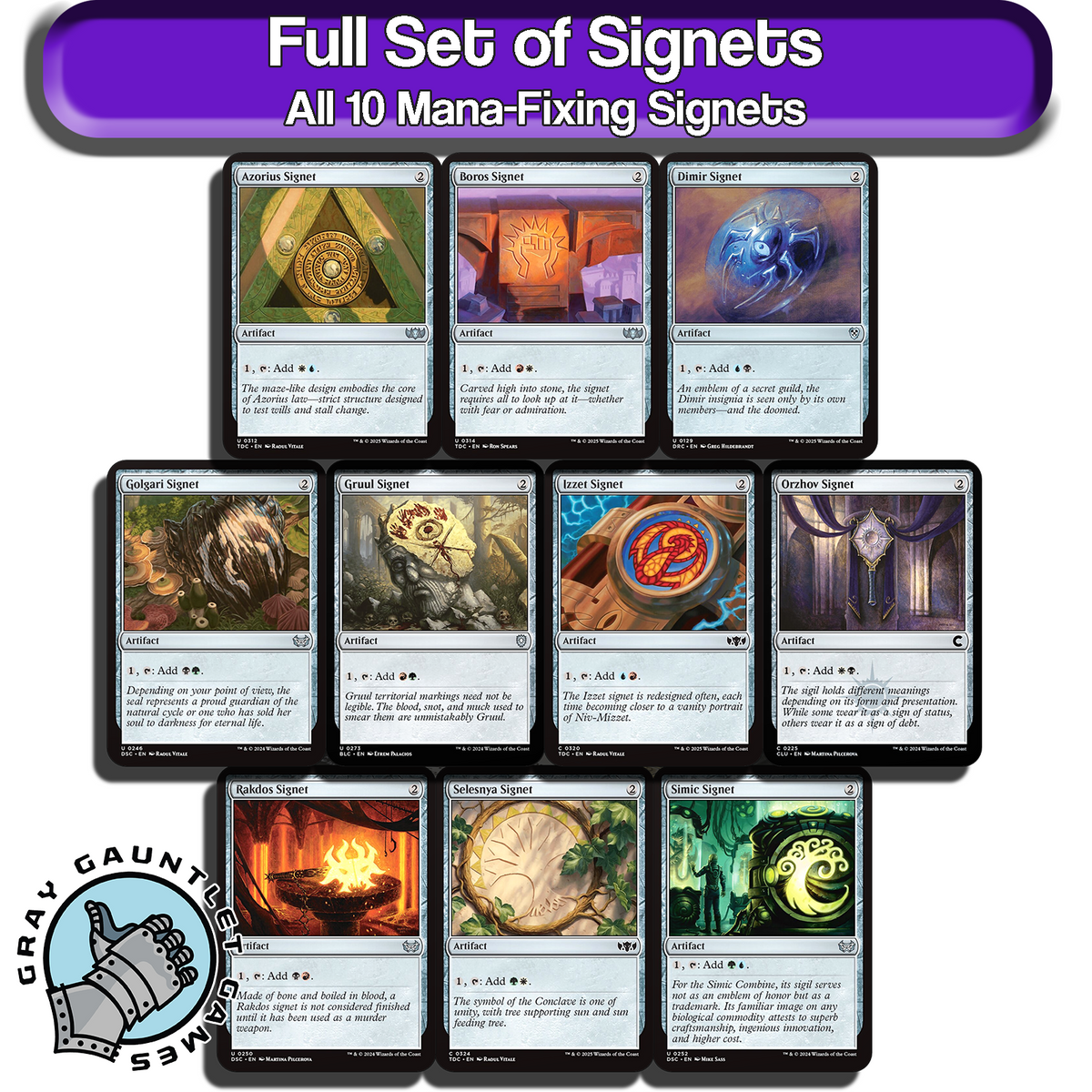 Signets MTG Mana Rocks Full Set All 10 Magic The Gathering Commander S — Gray Gauntlet Games