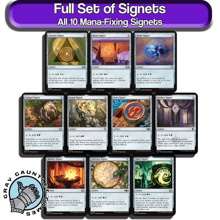 Signets MTG Mana Rocks Full Set All 10 Magic The Gathering Commander Staples EDH [Magic Starter Pack]