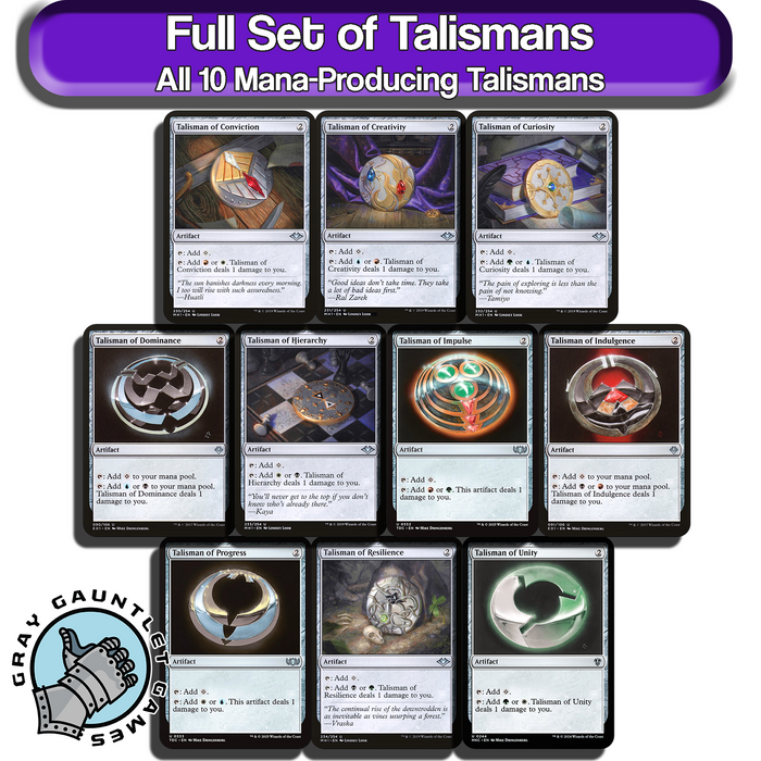 Talismans MTG Mana Rocks Full Set All 10 Magic The Gather Commander Staples EDH [Magic Starter Pack]