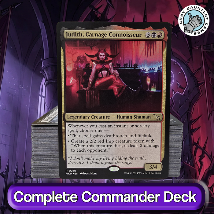 Judith, Carnage Connoisseur COMMANDER DECK Spellslinger MTG Custom Edh Magic