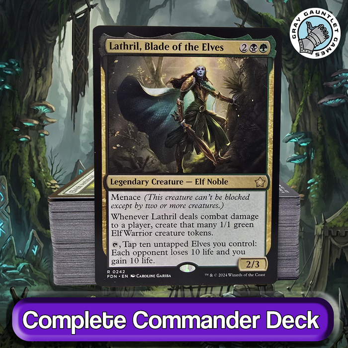 Lathril, Blade of the Elves COMMANDER DECK Elf Tribal Aggro MTG Custom Edh Magic