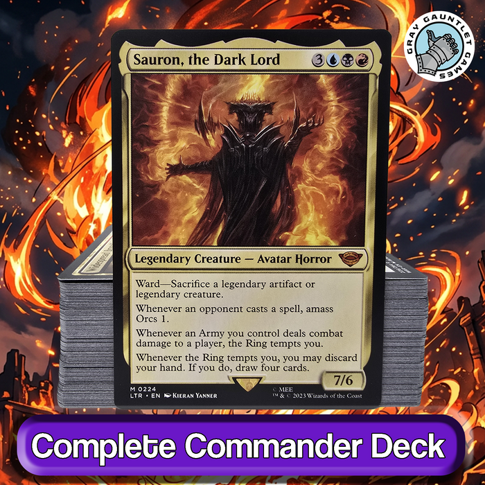 Sauron, the Dark Lord COMMANDER DECK Amass Orcs Tokens MTG Custom Edh Magic