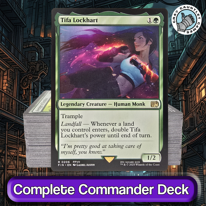 Tifa Lockhart COMMANDER DECK Landfall Voltron Counters Ramp MTG Custom Edh Magic