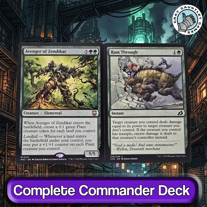 Tifa Lockhart COMMANDER DECK Landfall Voltron Counters Ramp MTG Custom Edh Magic