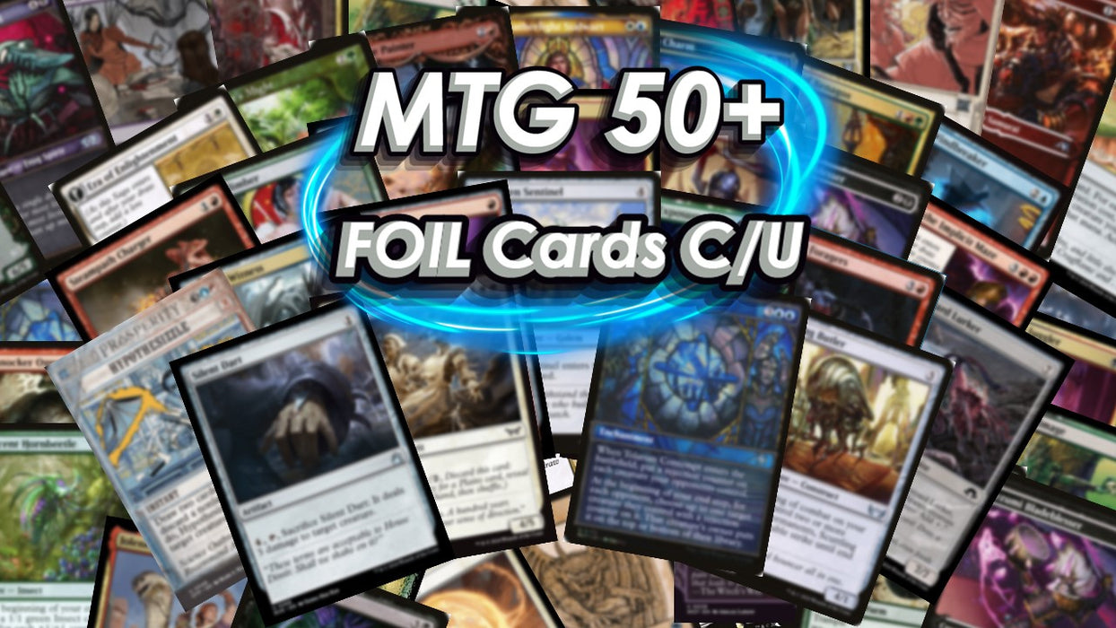 MTG 50+ FOILS Lot C/U - All Unique! - Magic Bundle Pack
