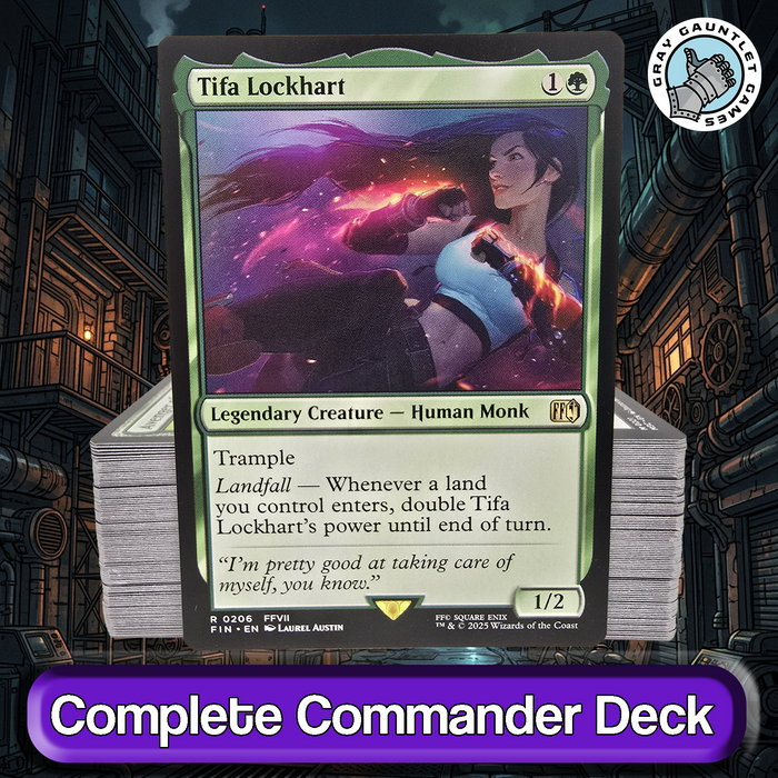 Tifa Lockhart COMMANDER DECK Landfall Voltron Ramp Counters Green MTG Custom EDH
