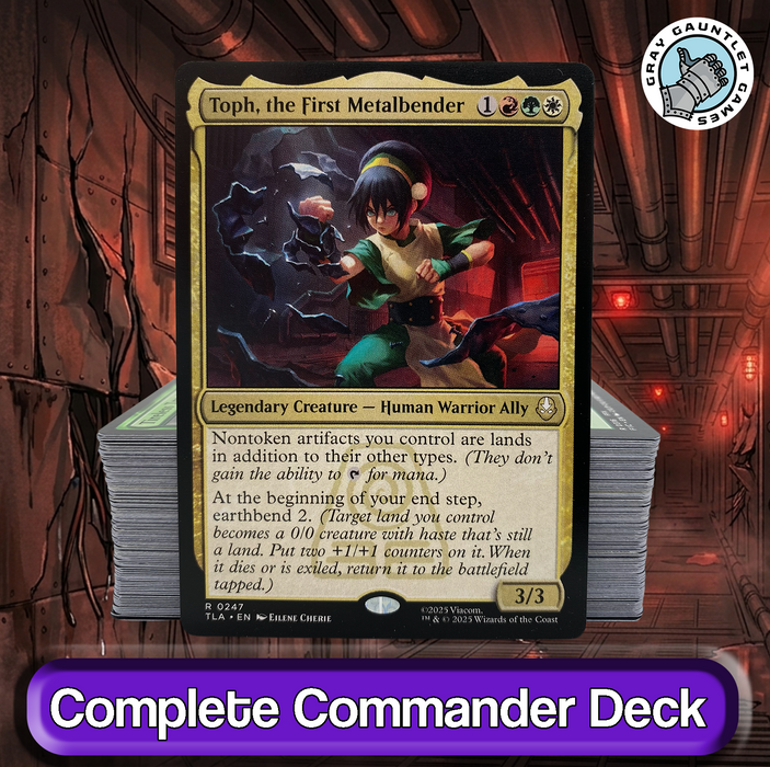Toph, the First Metalbender COMMANDER DECK Artifacts Lands MTG Custom Edh Magic