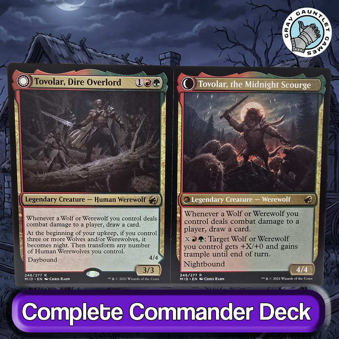 Tovolar, Dire Overlord COMMANDER DECK Werewolf Typal Aggro MTG Custom Edh Magic