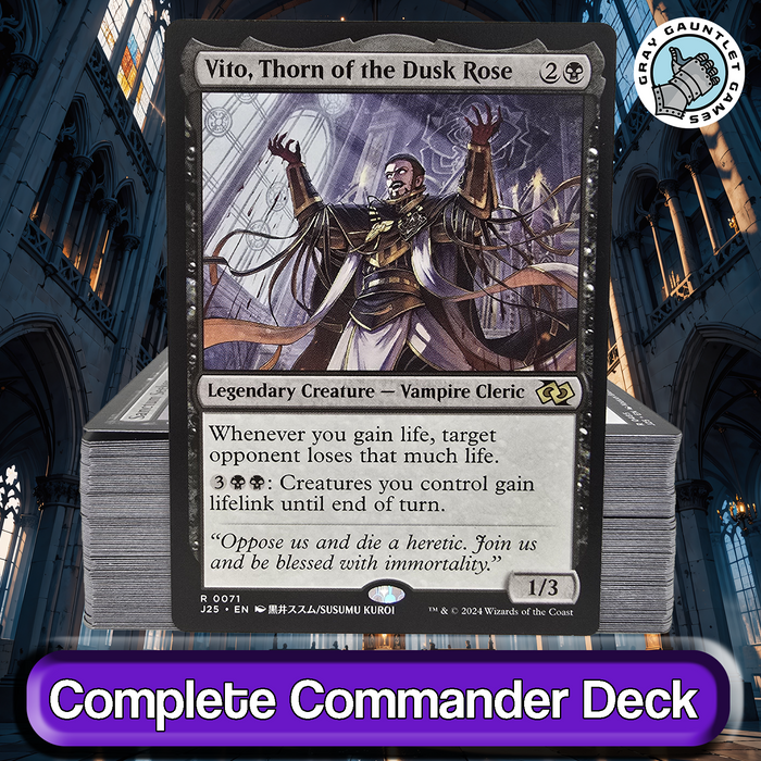Vito, Thorn of the Dusk Rose COMMANDER DECK Lifegain Drain MTG Custom EDH  Magic