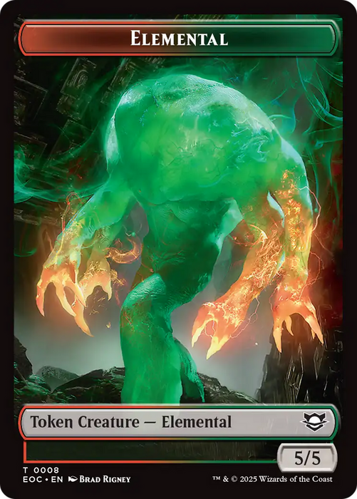 Beast (0006) // Elemental (0008) Double-Sided Token [Edge of Eternities Commander Tokens]