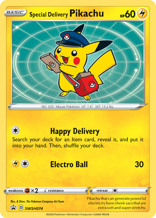 Special Delivery Pikachu (SWSH074) [Sword & Shield: Black Star Promos]