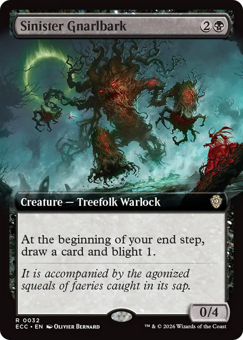 Sinister Gnarlbark (Extended Art) [Lorwyn Eclipsed Commander]
