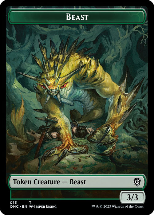 Poison Counter // Beast Double-Sided Token [Phyrexia: All Will Be One Commander Tokens]