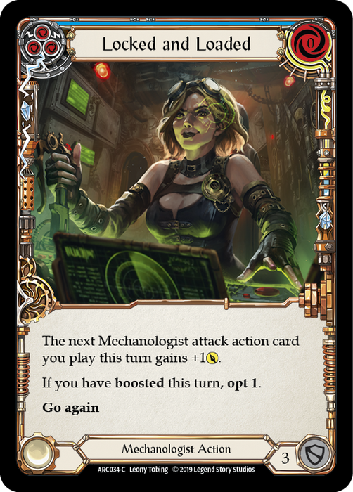 Locked and Loaded (Blue) [ARC034-C] (Arcane Rising)  1st Edition Rainbow Foil