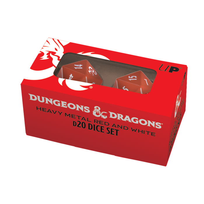 Ultra PRO: Heavy Metal Dice - D20 (Red and White)