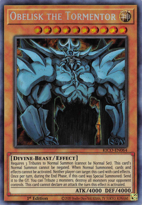 Obelisk the Tormentor (Secret Pharaoh's Rare) [KICO-EN064] Secret Pharaoh's Rare