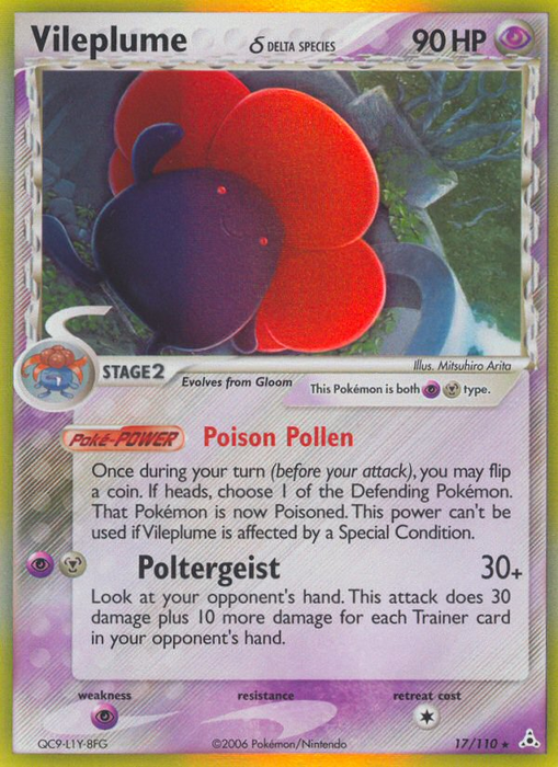 Vileplume (17/110) (Delta Species) [EX: Holon Phantoms]