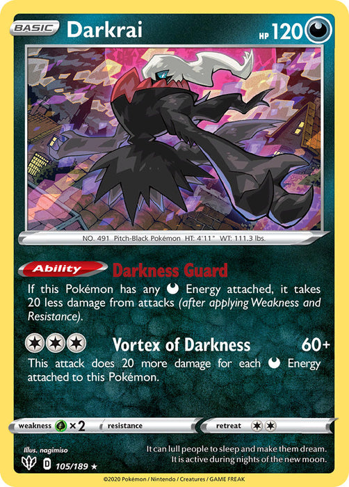 Darkrai (105/189) (Theme Deck Exclusive) [Sword & Shield: Darkness Ablaze]