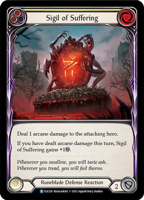 Sigil of Suffering (Yellow) [ELE228] (Tales of Aria)  1st Edition Rainbow Foil