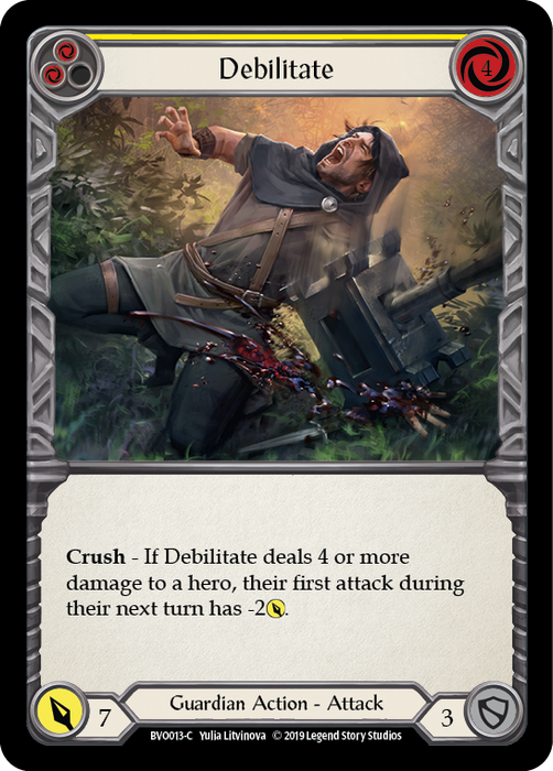 Debilitate (Yellow) [BVO013-C] (Bravo Hero Deck)  1st Edition Normal