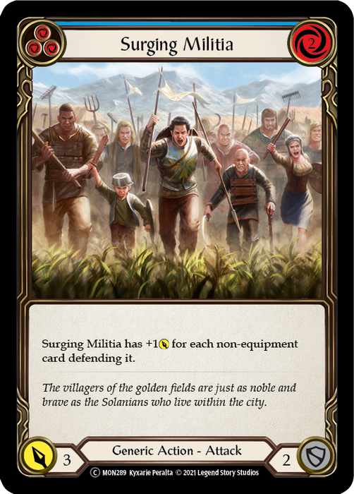 Surging Militia (Blue) [U-MON289-RF] (Monarch Unlimited)  Unlimited Rainbow Foil