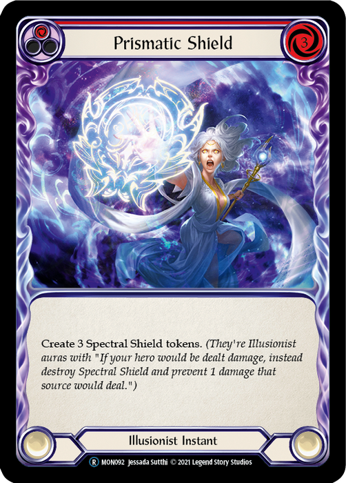 Prismatic Shield (Red) [U-MON092-RF] (Monarch Unlimited)  Unlimited Rainbow Foil
