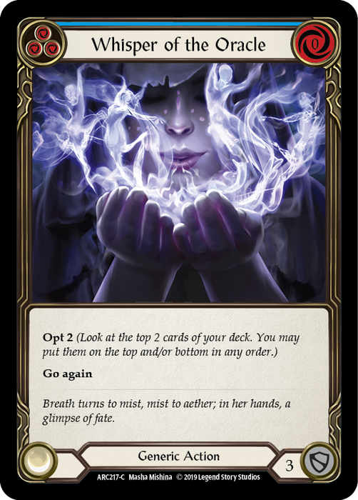 Whisper of the Oracle (Blue) [ARC217-C] (Arcane Rising)  1st Edition Rainbow Foil