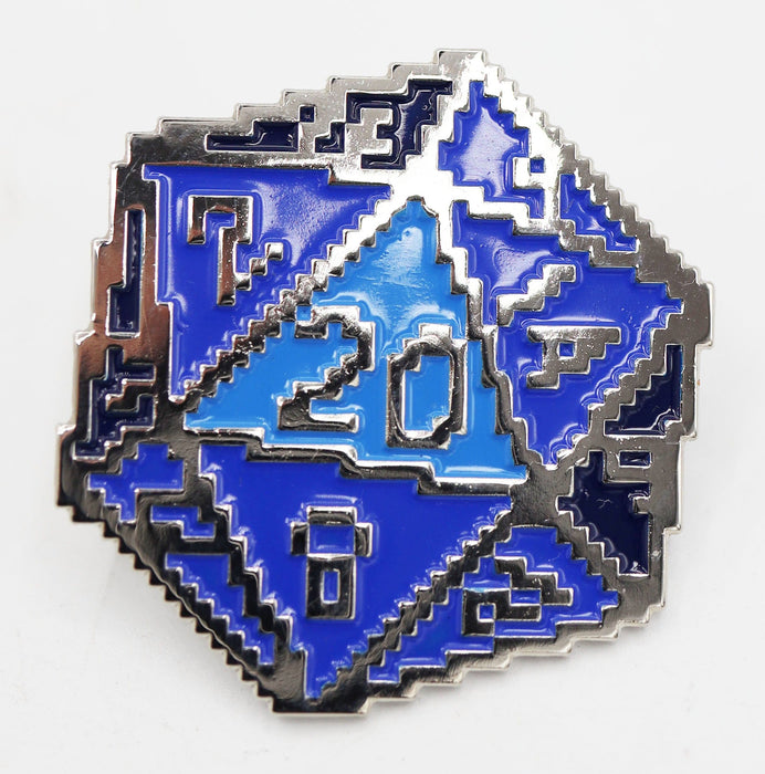 Foam Brain | Enamel Pin | 8 bit D20 (Blue)
