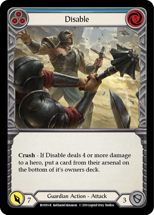 Disable (Blue) [BVO019-R] (Bravo Hero Deck)  1st Edition Normal
