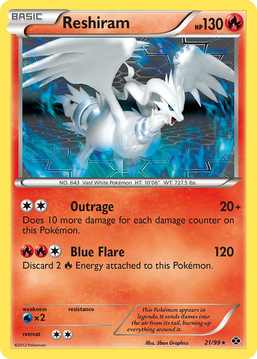 Reshiram (21/99) (Theme Deck Exclusive) [Black & White: Next Destinies]