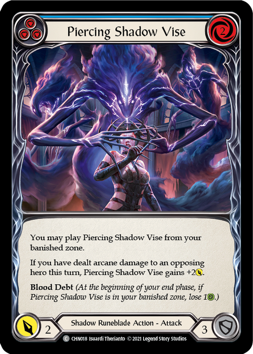 Piercing Shadow Vise (Blue) [CHN018] (Monarch Chane Blitz Deck)