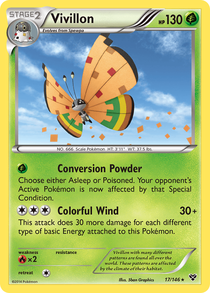 Vivillon (17/146) (High Plains Form/Orange Wings) [XY: Base Set] — Gray  Gauntlet Games