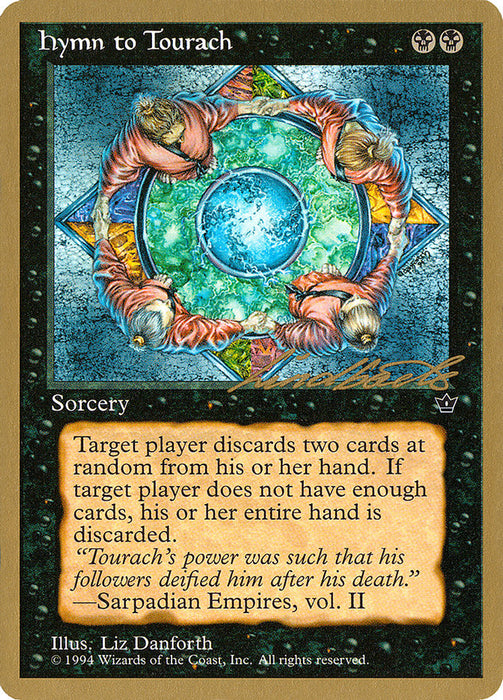Hymn to Tourach (Circle) (Leon Lindback) [Pro Tour Collector Set]