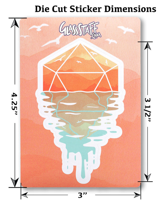 Glass Staff | Vinyl Sticker | D20 Sunset