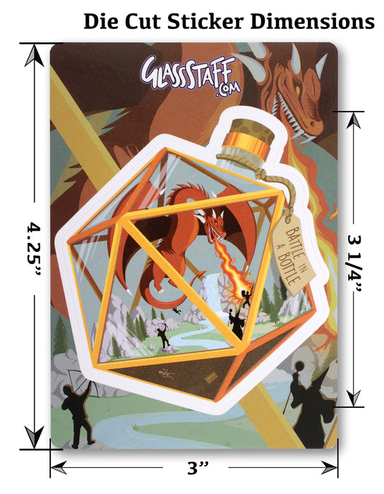 Glass Staff | Vinyl Sticker | Battle in a Bottle