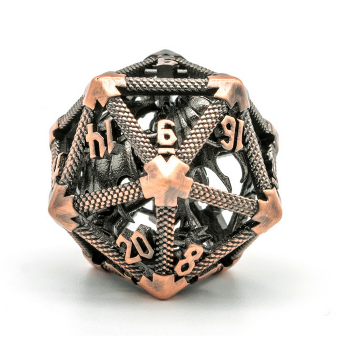 Foam Brain | Metal D20 | Hollow Dragon Keep (Copper)