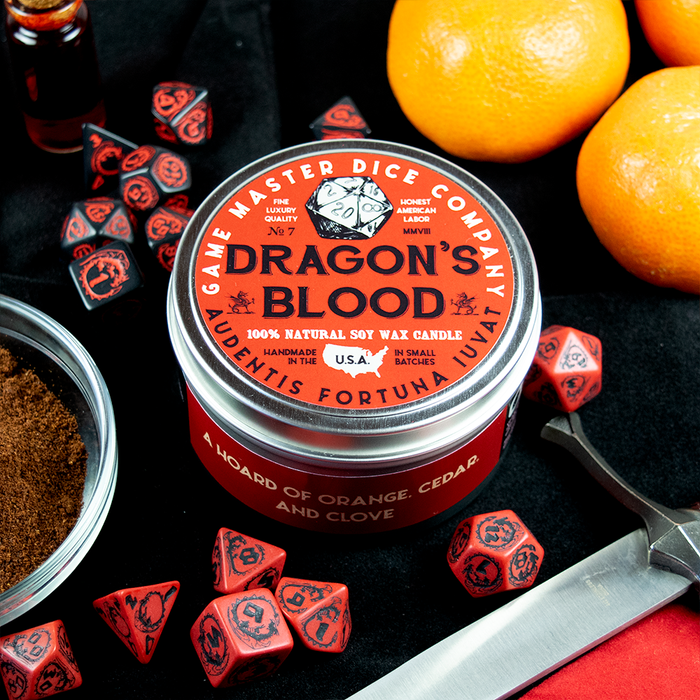 GM Dice | Gaming Candle | Dragon's Blood
