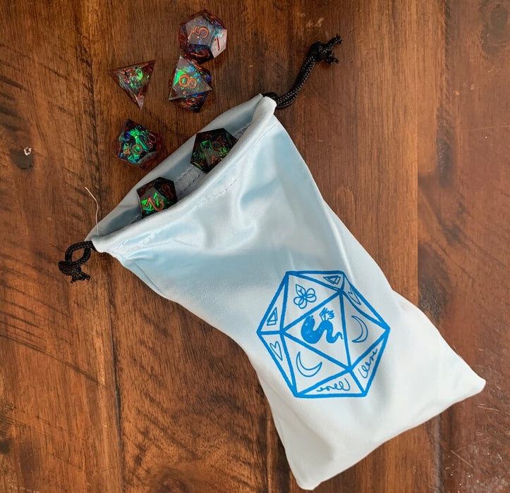 Cat Rocketship | Dice Bag | Blue