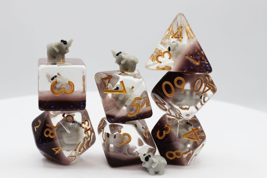 Foam Brain | Polyhedral 7-Die Set | Elephant