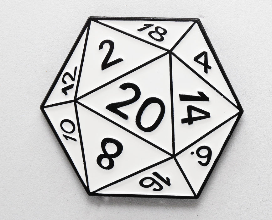 Foam Brain | Enamel Pin | Shadow Variant D20 (Black)
