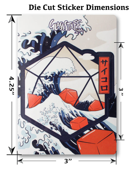 Glass Staff | Vinyl Sticker | Great Wave of Dice