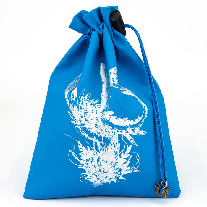 Hymn of the Ghost | Leather Dice Bag | Wind Dragon (Blue)