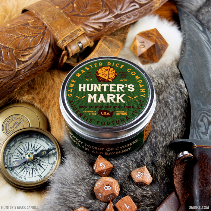 GM Dice | Gaming Candle | Hunter's Mark