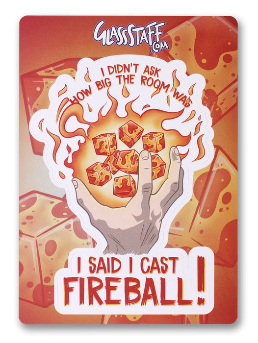 Glass Staff | Vinyl Sticker | I Cast Fireball