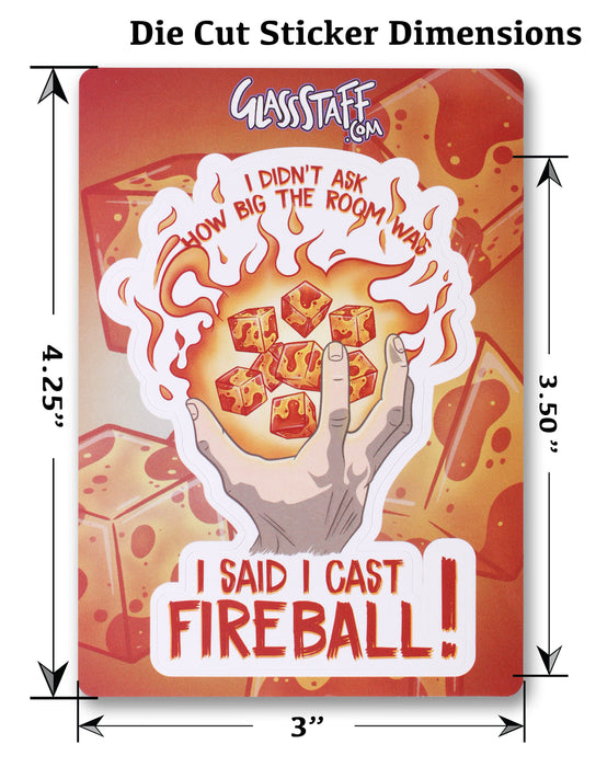 Glass Staff | Vinyl Sticker | I Cast Fireball