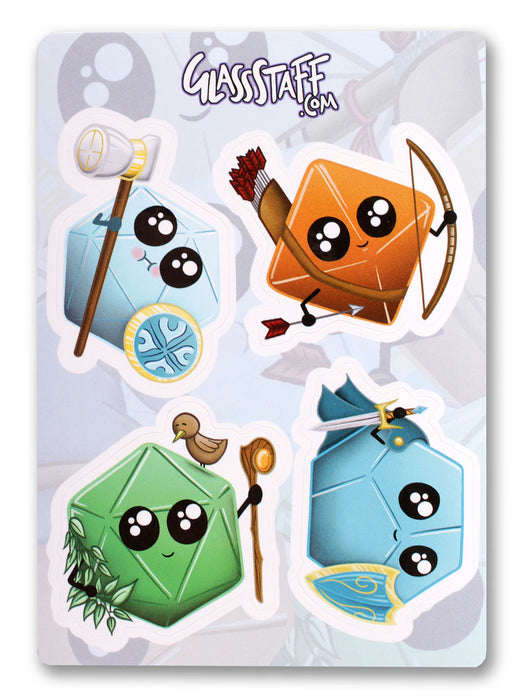 Glass Staff | Vinyl Sticker | Kawaii Dice (Pack 1)