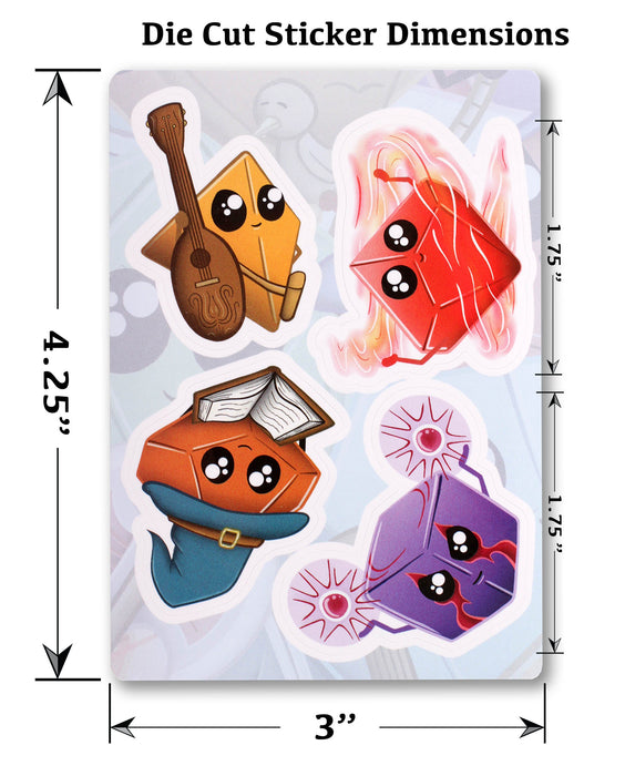 Glass Staff | Vinyl Sticker | Kawaii Dice (Pack 2)
