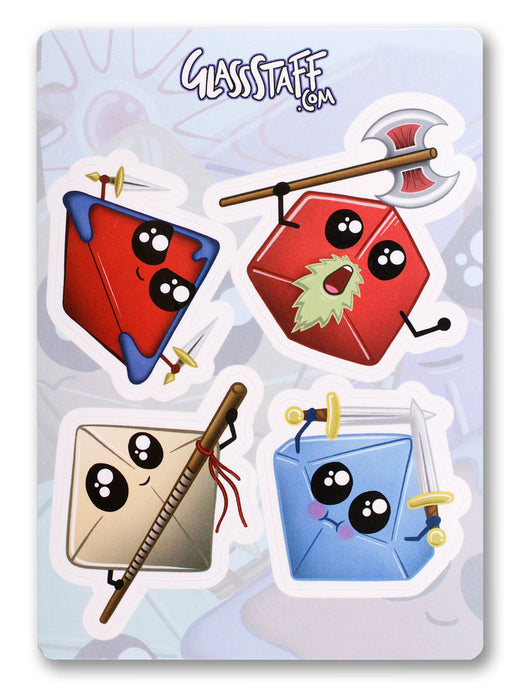 Glass Staff | Vinyl Sticker | Kawaii Dice (Pack 3)