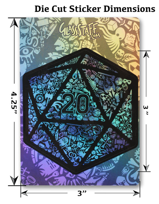 Glass Staff | Vinyl Sticker | Mosaic D20