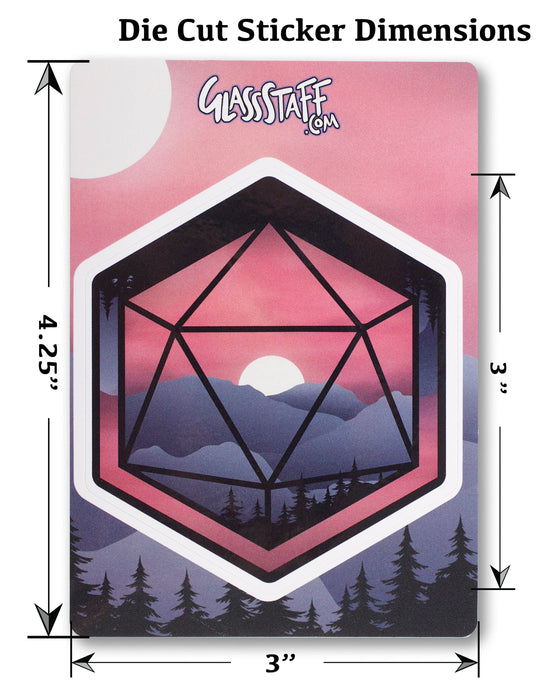 Glass Staff | Vinyl Sticker | Mountain D20